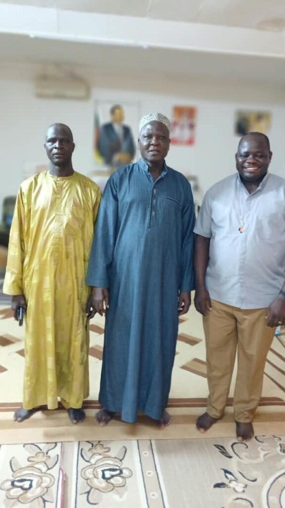 Fr François Awono Ntsongo, C.S.Sp., with His Majesty Bello Bissadou, Lamido of Mokong, and a local notable