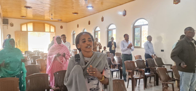 Christians take part in the Eucharistic celebration at Holy Spirit Parish, Yabello.