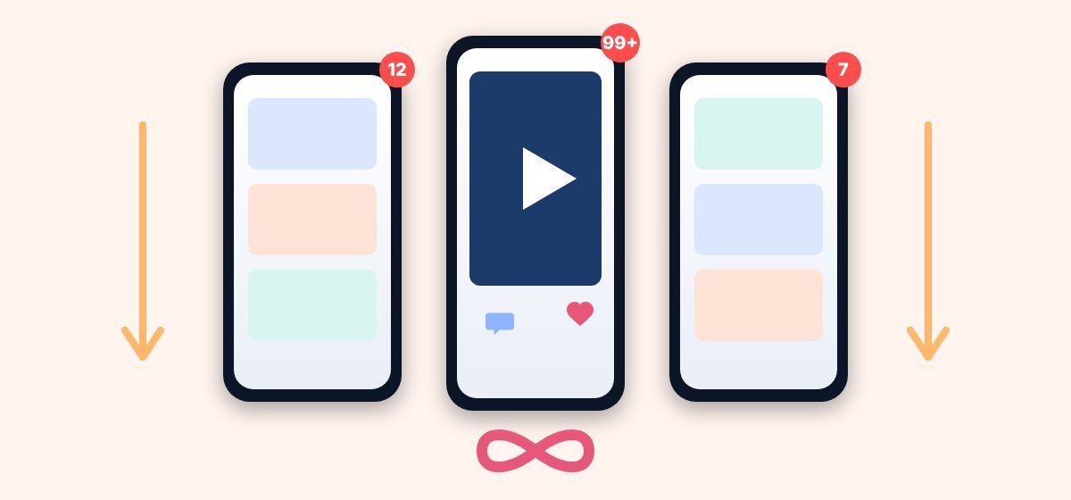 Busy scrolling while real life scrolls past: infinite feeds, notifications and short videos.