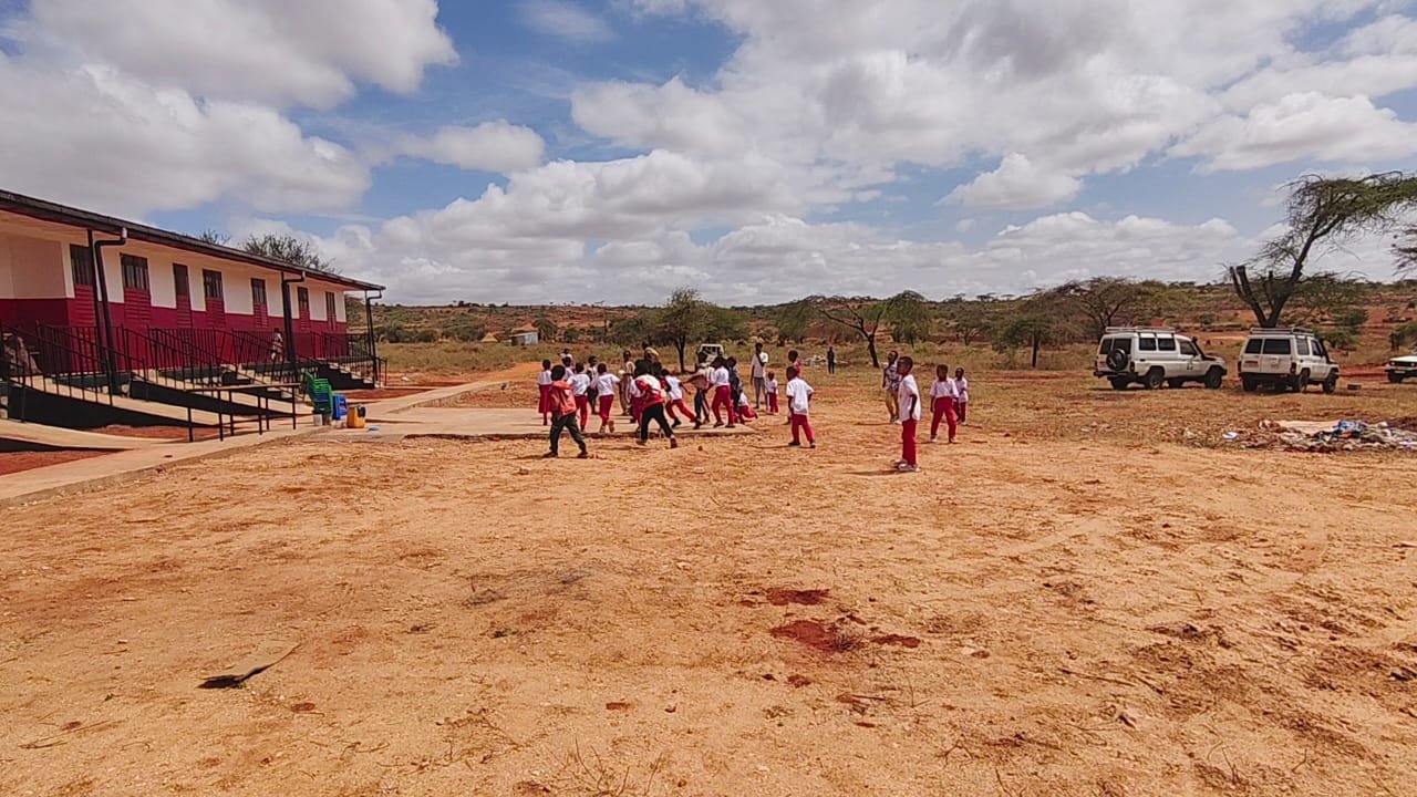 Break time on the school grounds at Spiritan Primary School Yabello